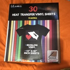Kassa 30 Heat Transfer Vinyl Sheets 12x10 Inch Iron-On Craft Material