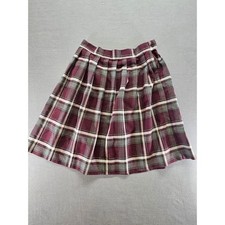 French Toast Girls Burgundy Plaid Pleated School Uniform Skirt Size 14 Burgundy