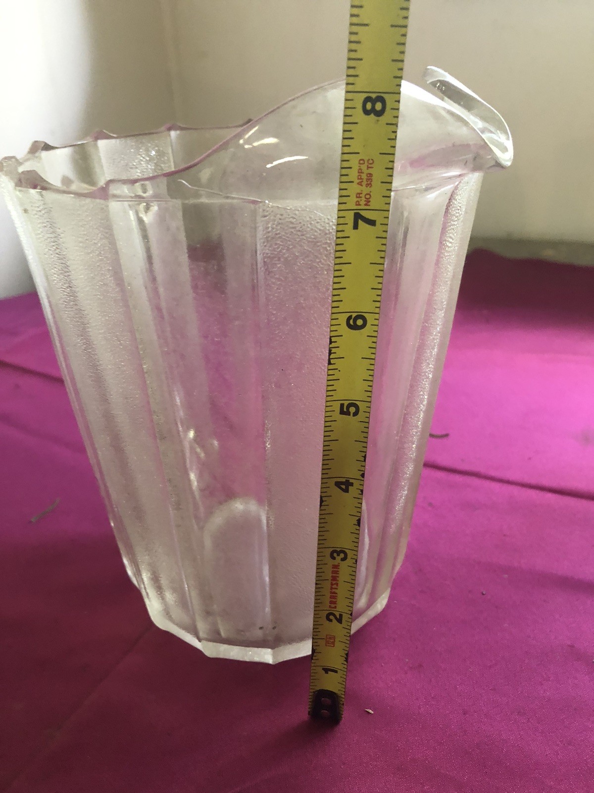 Jeannette “Dewdrop” Pressed Glass 75oz Pitcher Jug