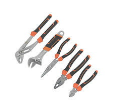 Magnusson Pliers Set 5 Pieces Hardened Chrome Vanadium Steel Jaws Soft-Grip Hand