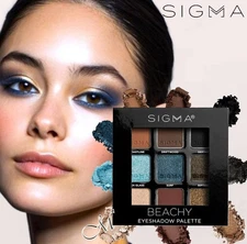 SIGMA Beauty BEACHY Eyeshadow Palette - Nine (9) Bold Hues 62.9g NIB $36