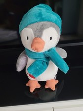  AM 1 / Peluche doudou pingouin FRANCOISE SAGET  bonnet Echarpe Vert H 30cm