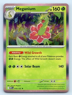 Meganium 010/132 Rare Mega Evolution Pokemon Holo Near Mint