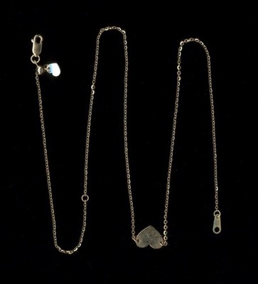 10K 1,62 Gramm massiver Gelbgold Herz Anhänger & 16'' verstellbare Halskette Kette hg