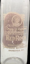 SCARCE KING SIZE GAINESVILLE, GA RED ROCK CO.  RED ACL GLASS SODA BOTTLE VINTAGE