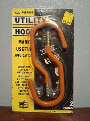 Kmart vintage all-purpose utility hooks (pack of 2) NOS