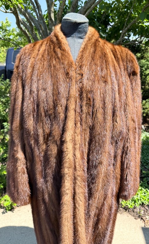 1948 Custom Made Mink Coat Minimalist Design Side Seam Pockets