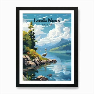 Loch Ness Schottland See Modern Reisen gerahmtes Wandbild Poster Leinwanddruck Bild