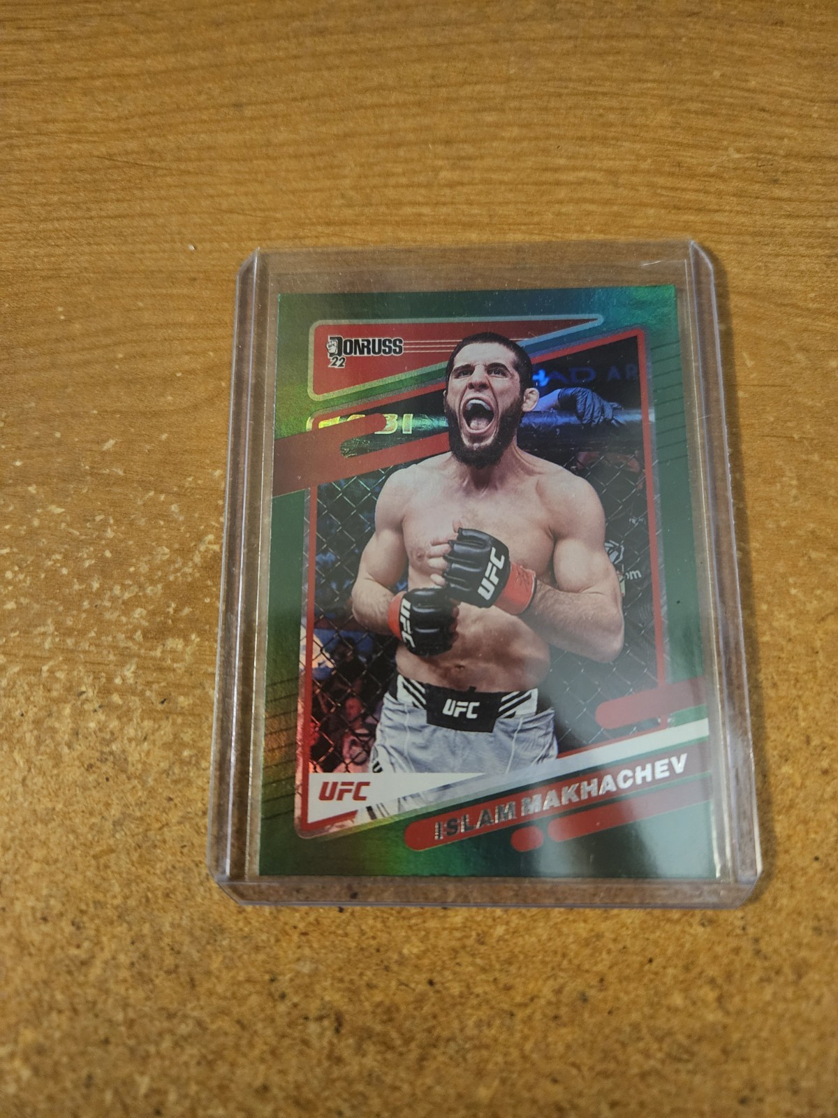 2022 PANINI DONRUSS UFC MMA GREEN FLOOD #1 ISLAM MAKHACHEV