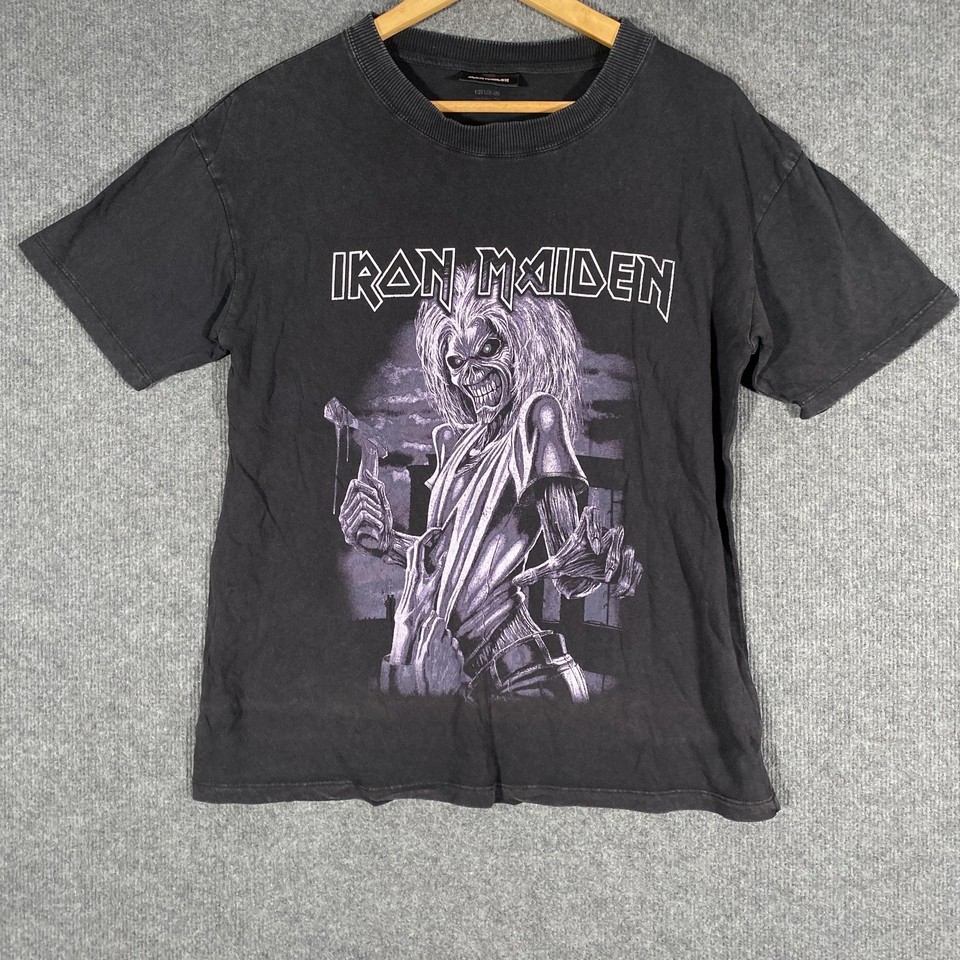 Iron Maiden Shirt Womens XS Black Eddie Graphic Band T-Shirt Rock Boyfriend Fit
