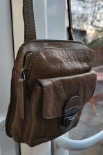 White Stuff Small/Mini Taupe Genuine Leather Shoulder Crossbody Bag Handbag