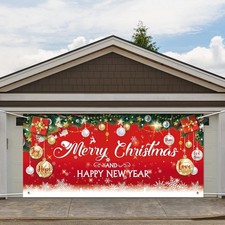Moukeren Christmas Garage Door Cover Decoration 6 x 13 Large, Happy New Year
