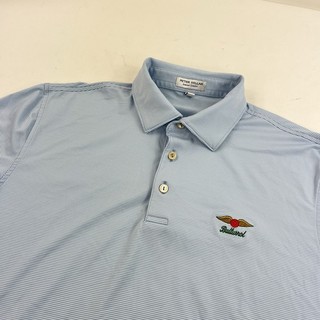 Polo Peter Millar estiva comoda Baltusrol Golf Club a righe blu MEDIA