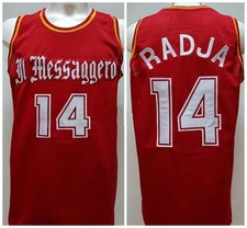 Maglia Basket Retro Radja #14 Il Messaggero Roma Cucita Nomi Personalizzati Hip Hop