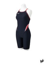 Mizuno One-piece Swimsuit Exersuit Half Suit Women's Black/Pink L