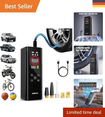 AP150 PRO Akku Fahrradpumpe mit Dynamischer LED-Anzeige und Tragbarer Powerbank