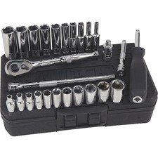 Klutch 1/4in.-Drive Socket Set, 26-Pc., Metric