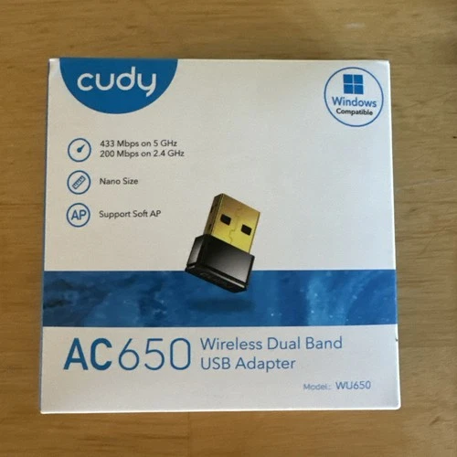 Cudy AC650 Wireless Dual Band USB WiFi Adapter 200Mbps Windows Compatible