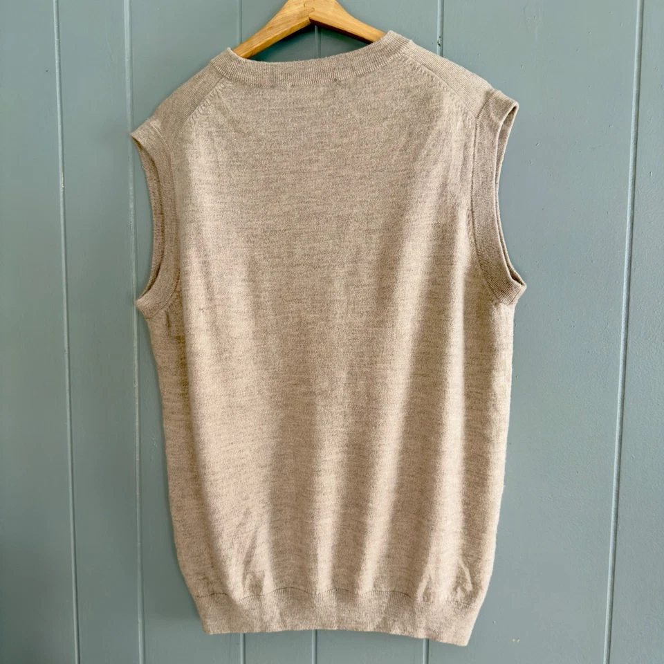 Turnbury мериносовой шерсти свитер жилет бежевый нейтральный 2XT классический наслоения изделие - Изображение 4 из 4