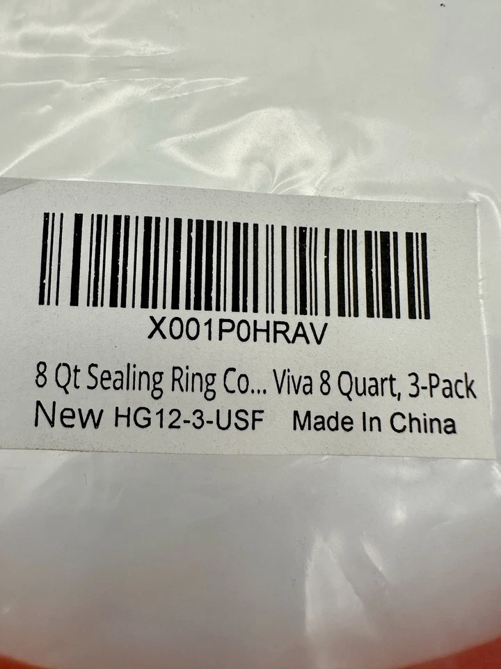 InstantPot 8-Quart 3 Colors Silicone Replacement Sealing Rings NEW Open Bag - Image 3 of 3