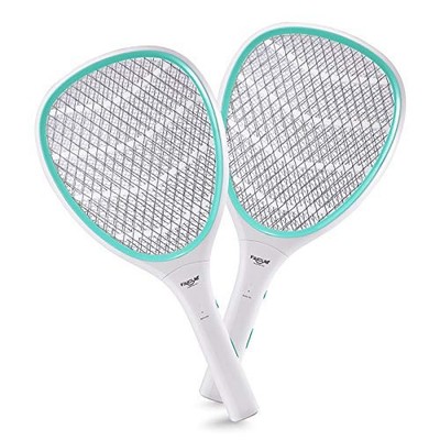 FAICUK 2 PACK BUG ZAPPER RACKET ELECTRIC FLY SWATTER - WHITE/LIGHT GREEN