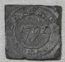 1791 Renfrew Presbyterian church communion token