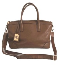 Ralph Lauren Tan Leather Medium Satchel Women's Bags And Handbags