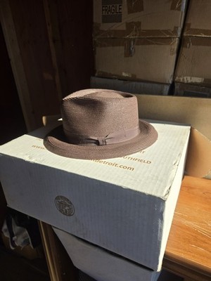 Henry The Hatter Genuine Milan Fedora Style Hat, Size - 7&1/8, 57