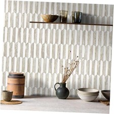 Vamos Peel and Stick Backsplash Seamless 10 Pure White Beige Slate Light Gold