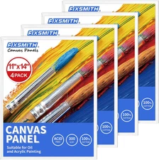 Canvas Boards for Painting 11X14 Inch, Super Value 4 Pack Paint Canvases, White 