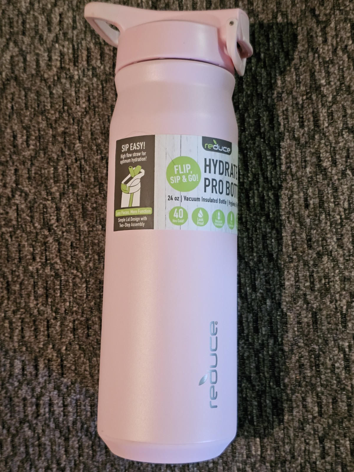 REDUCE Water Bottle Insulated Locking Lid With Straw And Han