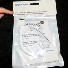 Cable Matters 601009 Touch Dock to HDMI Adapter with USB Charging Cable IPhone