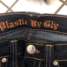 PLASTIC BY GLY WOMEN’S JEANS BLUE SIZE 27W 34L MADE IN USA VINTAGE FLARED DESIGN