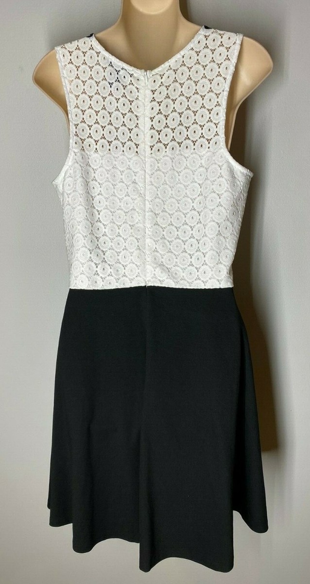 aqua black and white dress AQUA Black Lace Embellished Dress – The Untitled Boutique