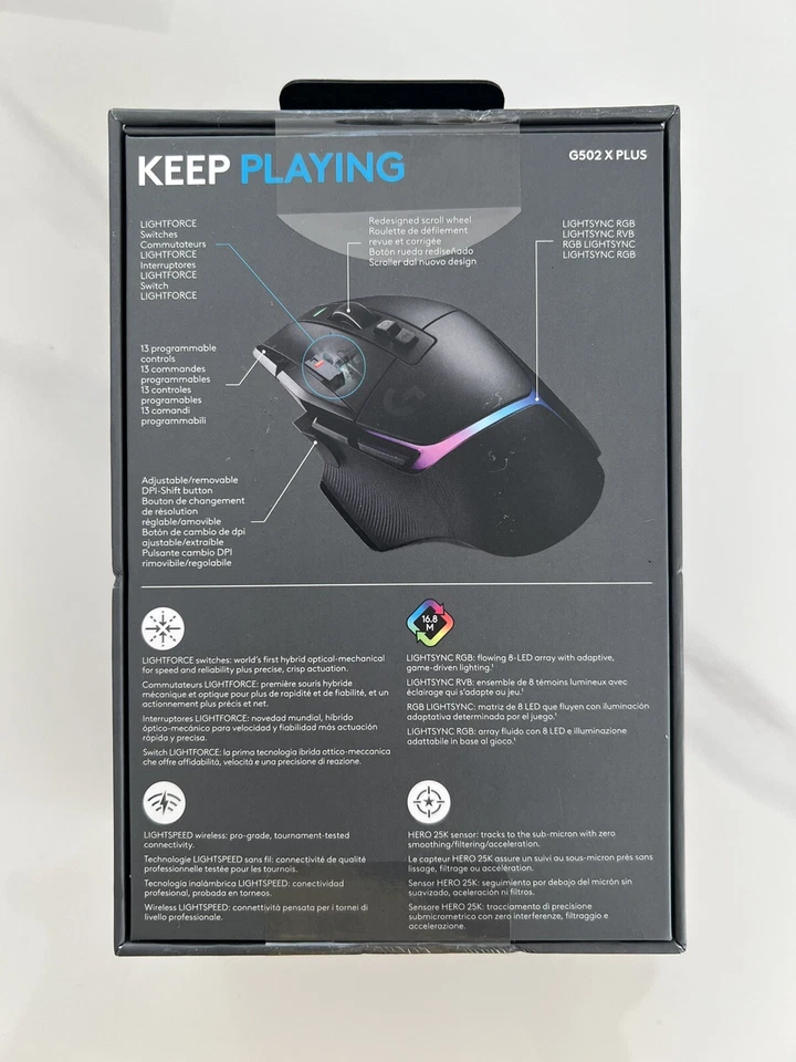 Logitech G502 X Plus Lightspeed Wireless Optical Gaming Mouse - Black - Image 3 of 4