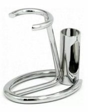 Metal Safety Razor and Shaving Brush Stand Chrome Storage Display Counter Top