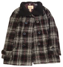 levi's women's wool plaid sherpa collar top coat