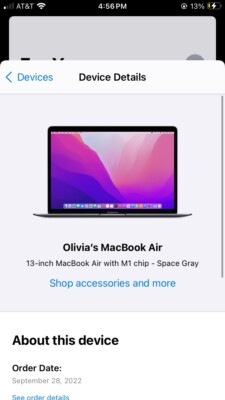 Mac Book Air 13 Inch. Space Gray