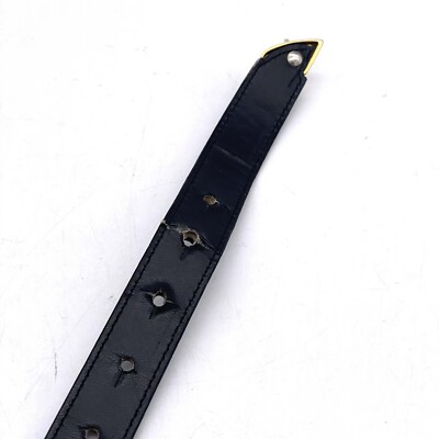 Genny Gold Tone Buckle Belt Size 44 Black Adjustable 39 Inch  display picture 2