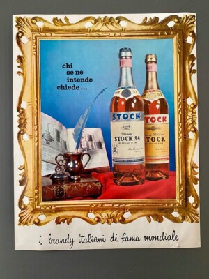 Stock 84 Brandy Italiani Di Fama Mondiale 1965 Vintage Ad Werbung Reklame