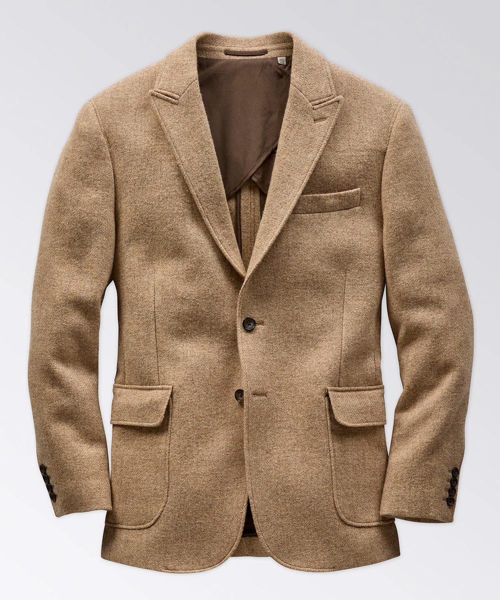 OOBE BRAND Peak Lapel Tweed Blazer Camel 44R MSRP: $ 498.00 | eBay