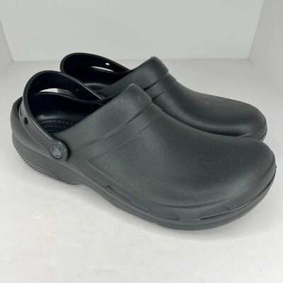 Crocs Mens Black Slip On Solid Round Toe Low Top Rubber Size 