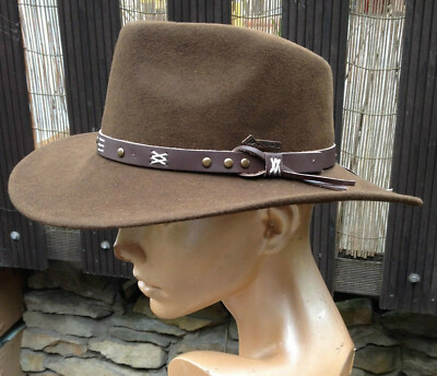 M L XL 57 58 59 100% Wolle Woll Filz Western Hut Scippis Emerald braun