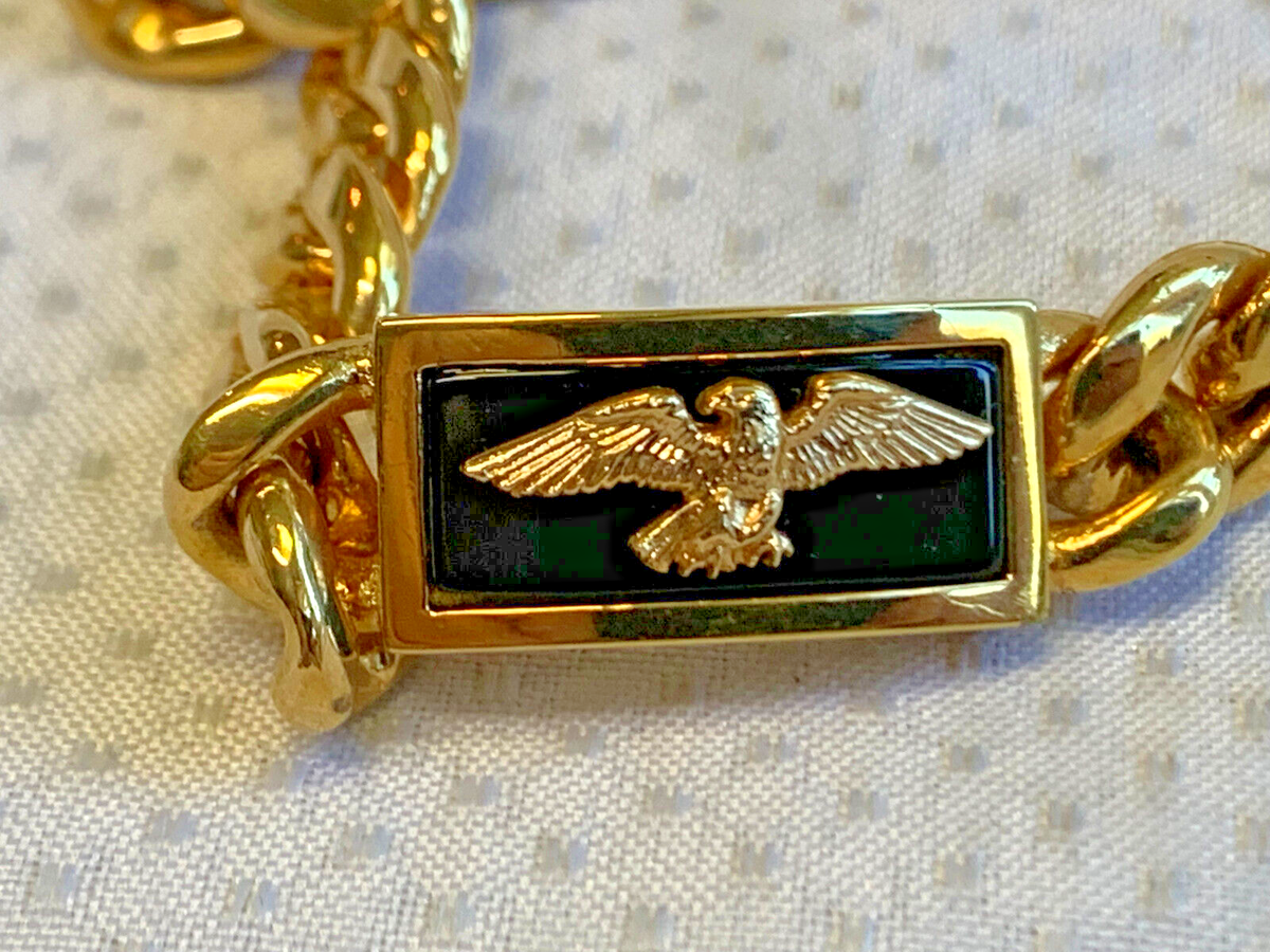 Franklin Mint 14K Yellow Gold Eagle Bracelet 7.75
