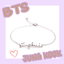 KPOP BTS Bracelet Bangtan Boys Jung Kook JK Chain Unisex Bracelets Letter Charms