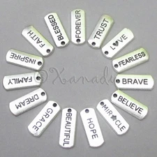 Inspirational Message Wholesale Charms 15PCs Mix CL1001 - 15, 30, 45 Or 60PCs