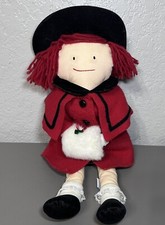 Vintage 1990's Eden Madeline 18" Stuffed Plush Christmas Doll Red Coat