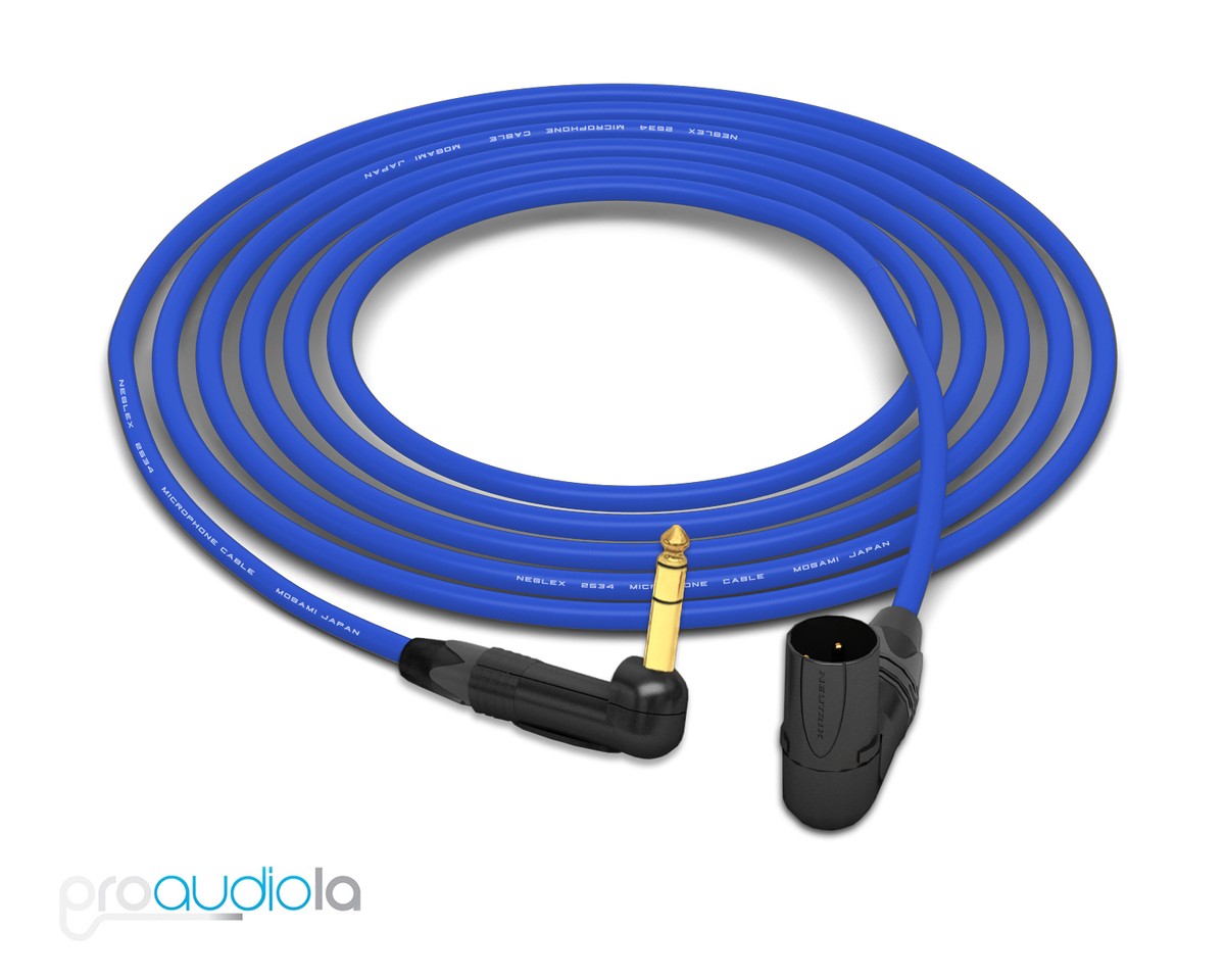 Mogami 2534 Quad Cable | Neutrik Gold 90º TRS to 90º XLR-M