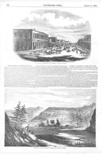 Flood at Sacramento City, Cal. on J St. - B & O Railway at Pettibone Tunnel-1853