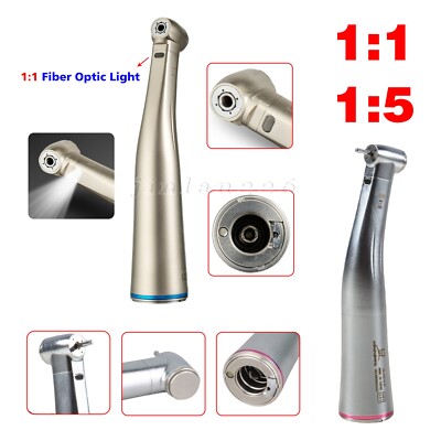 NSK Style Dental 1:1/1:5 Contra Angle Fiber Optic LED Low Speed Handpiece